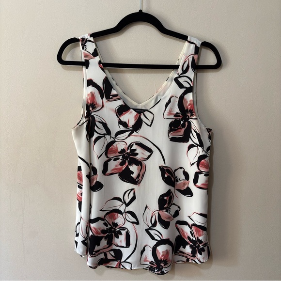 RW&CO. Floral Tank Top - White and Pink - Picture 1 of 6